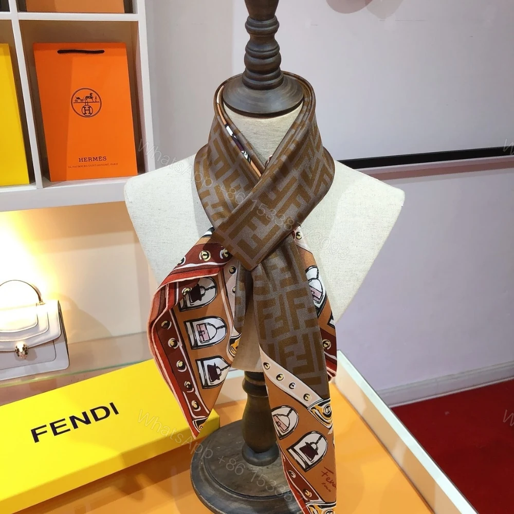 View 4 of FENDI FF FOULARD BROWN 90CM FXT091AQD6F1N3I