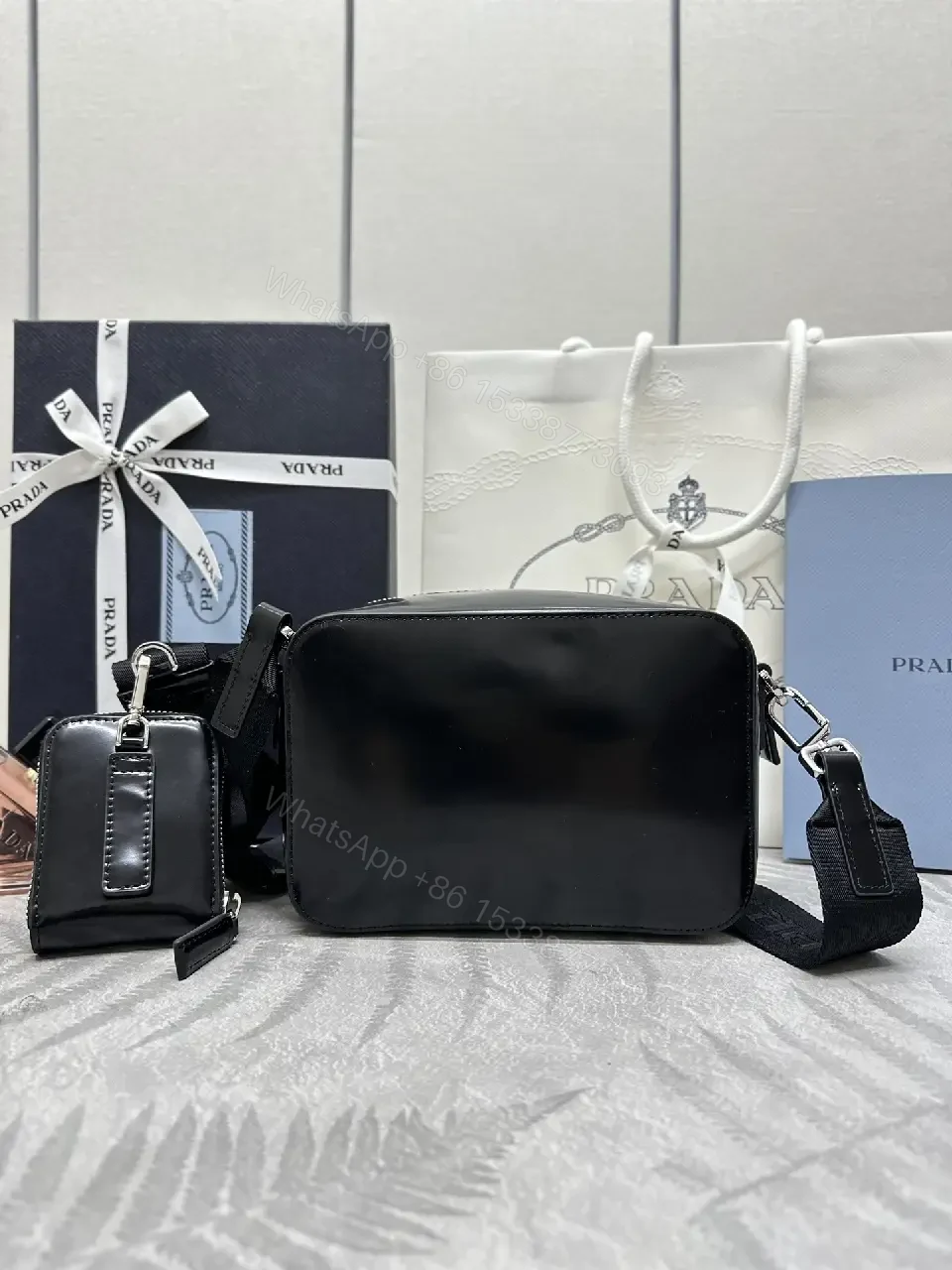 View 4 of Black Coated-Fabric Crossbody All-Day Luxury Set