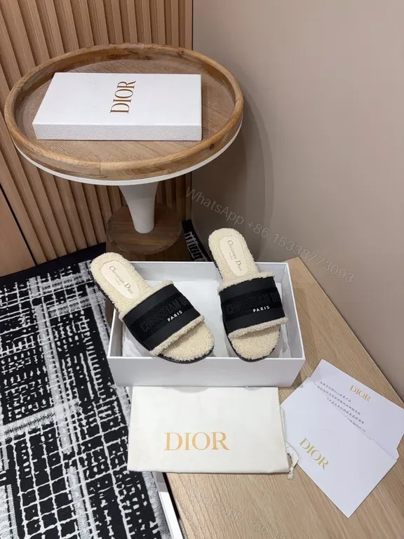 View 3 of Neutral-Chic Leather Slides with Logo Band