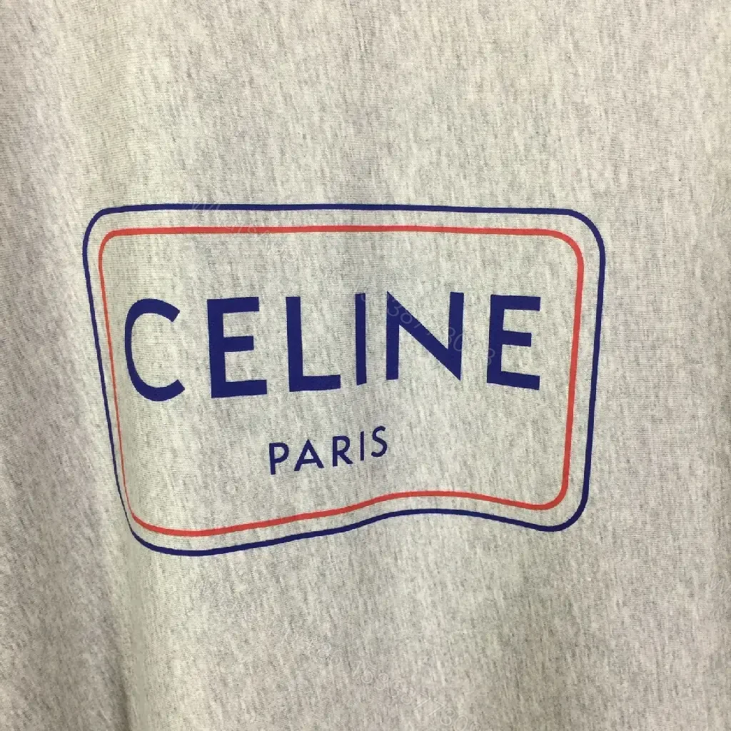 View 3 of Gray Knit Tee with Subtle Logo, Casual Luxe Top