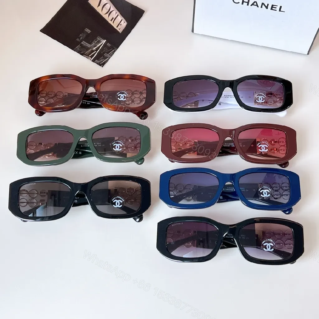 View 5 of Oversized Square Sunglasses: Black/White + Rose-Gold Chain Luxe Frame