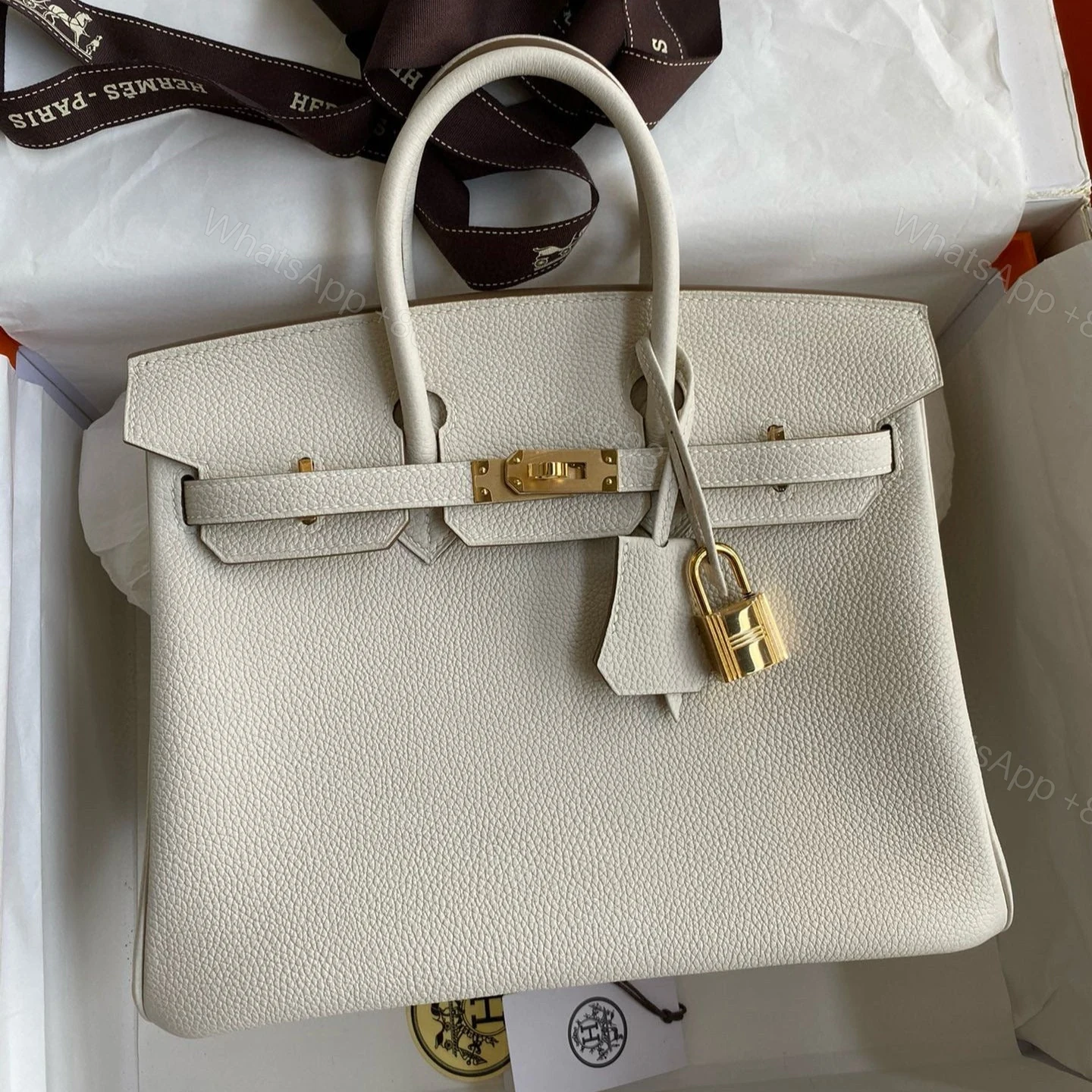 HEMRES BIRKIN 25CM CREAM TOGO LEATHER GOLD HARDWARE — view 1