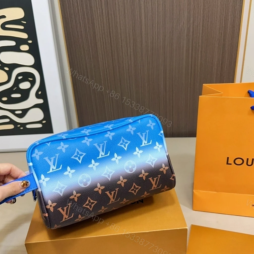 View 7 of Louis Vuitton Locker Dopp Kit Monogram Pigment Blue 23cm M28228