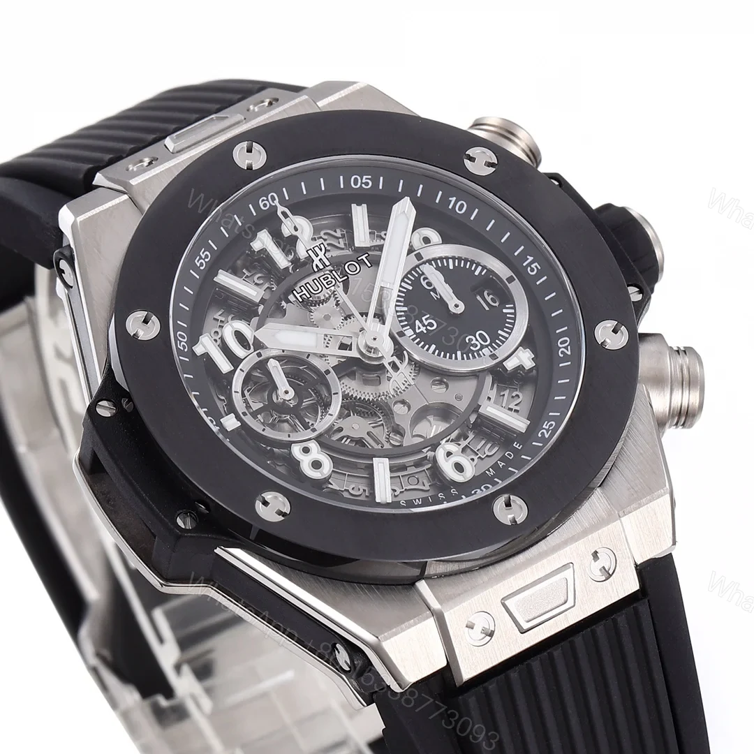 View 6 of Hublot Big Bang Titanium Replica 44MM Premium Black Bezel Black Rubber Strap Edition RG-HUBLOT-BIGBANG-TITANIUM-44