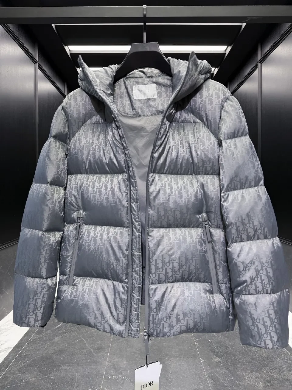 View 6 of Short-Patterned Down Jacket: Luxe Monogram, Warm & Water-Repellent