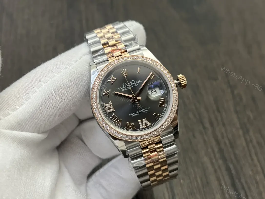 View 2 of Rolex Datejust 36 Stainless Steel Yellow Gold Diamond Grey Roman Jubilee 278383RBR-0018