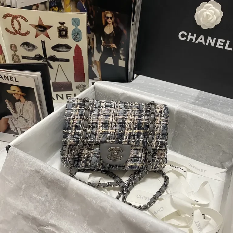 View 2 of Chic Knit Flap Bag with Gold Chain Strap - Luxury Everyday