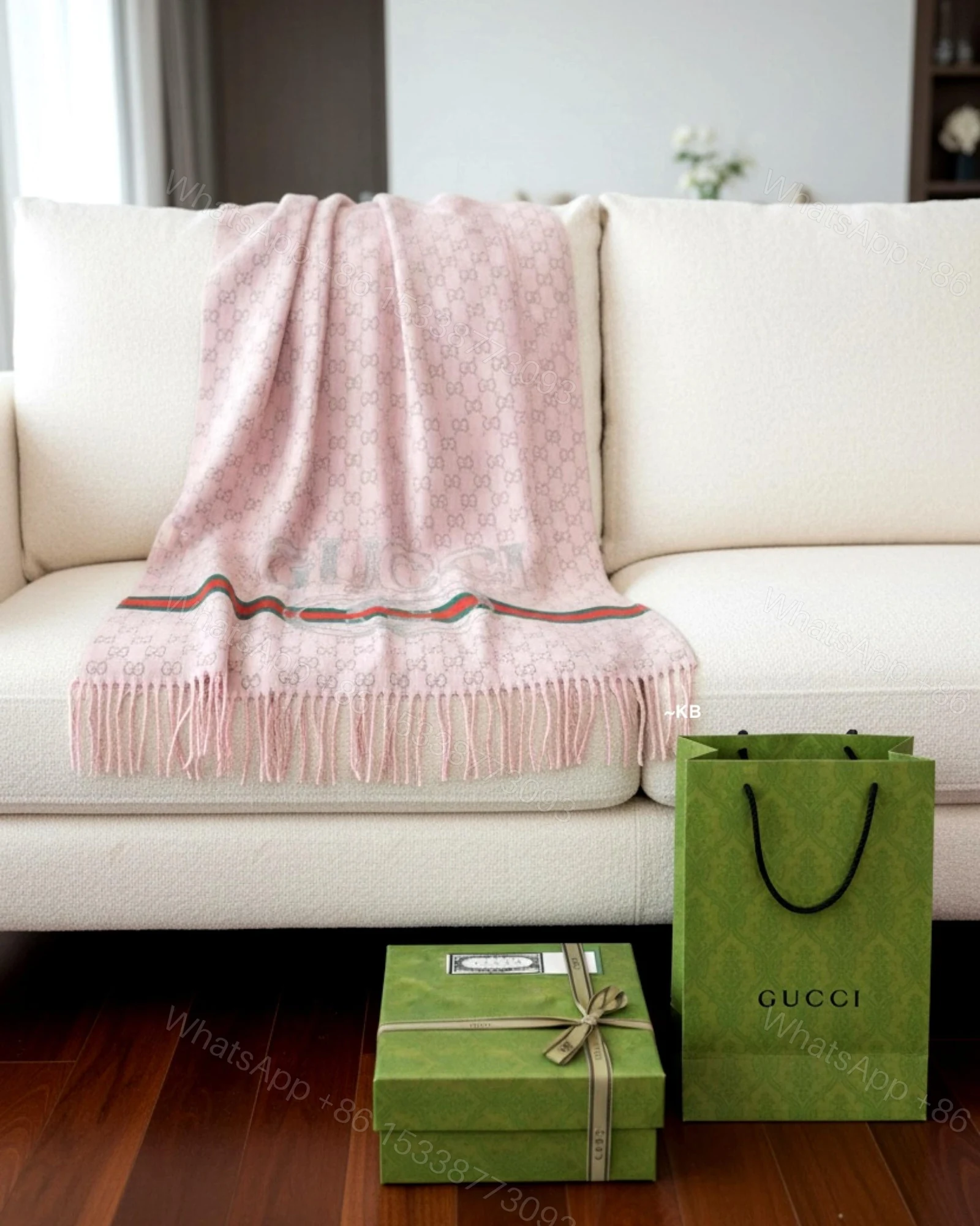 View 8 of First Copy Gucci GG Initial Scarf