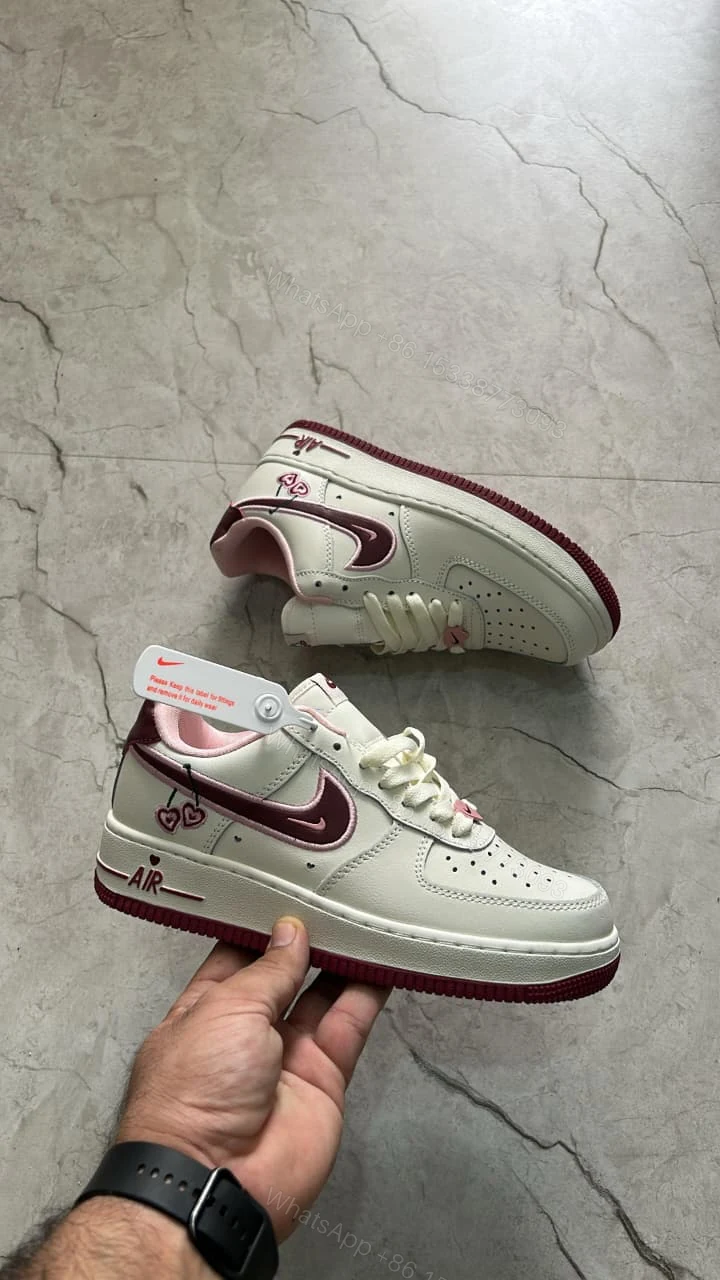View 2 of First Copy Nike Airforce Originals Heart Maroon Sole