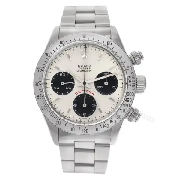 Rolex Daytona 6263 Super Clone: Vintage Steel Silver Big Red Dial — view 1