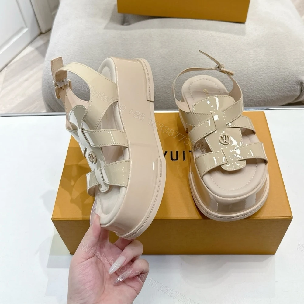 View 5 of LOUIS VUITTON MAYA PLATFORM SANDAL BEIGE
