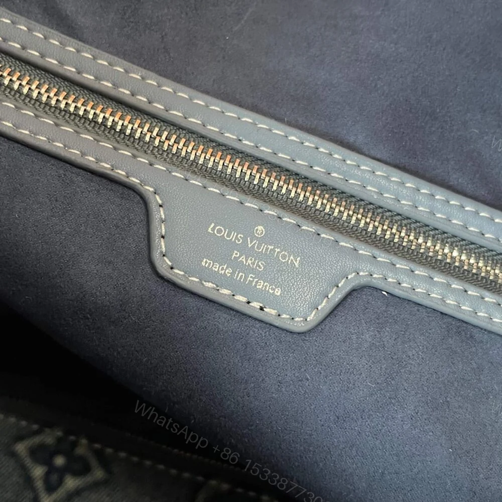 View 8 of Louis Vuitton Neverfull MM Bag Monogram Denim Blue 32Cm