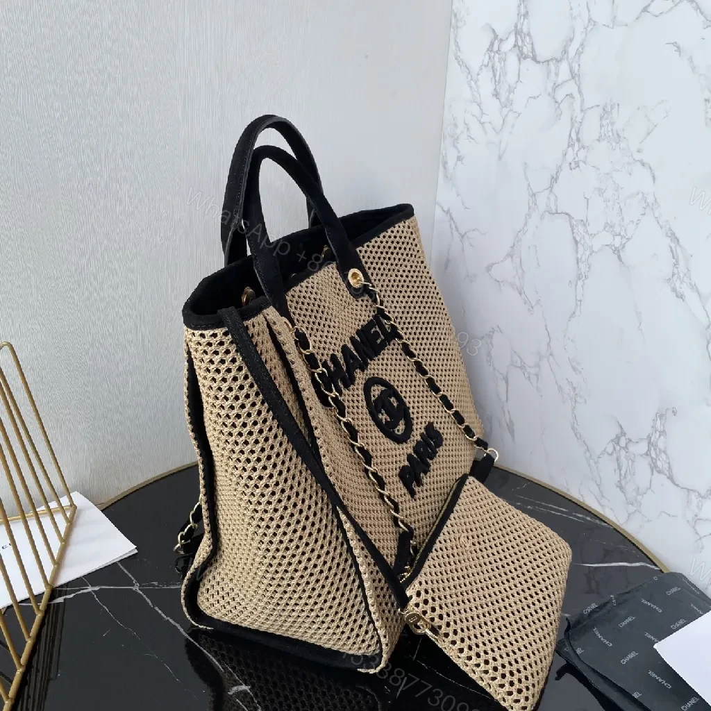 View 6 of Textured Beige Tote: Canvas, Modern, Bold Logo, Convertible Wallet Bag