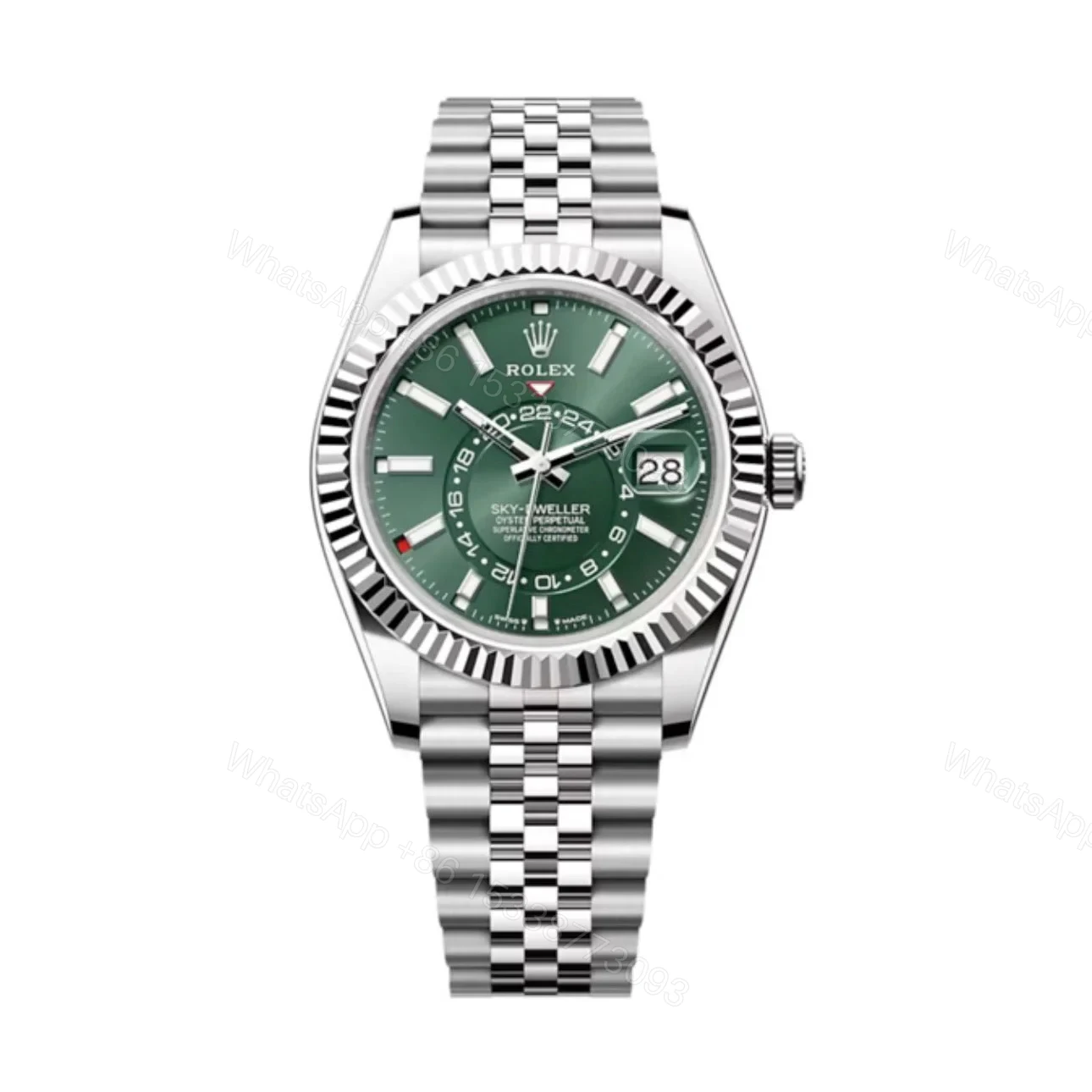 Superclone Rolex Sky-Dweller Mint green Dial 336934 Jubilee — view 1