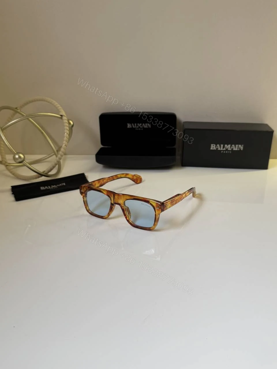 First Copy Burberry Brown Square Sunglasses Blue Lens Unisex UV Protection — view 1
