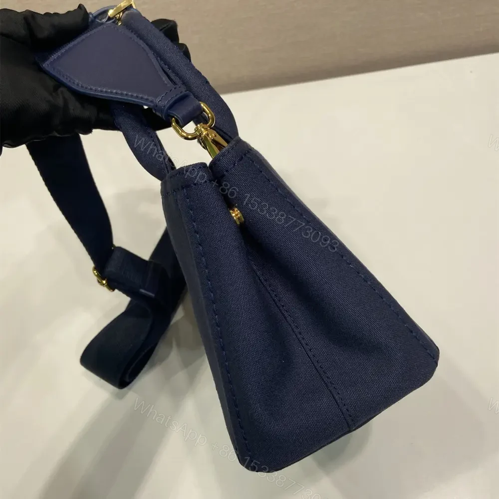 View 5 of 高仿Prada*1BA038刺繡徽標Tote手袋深藍Mini免檢版