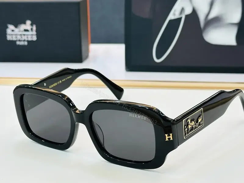Black Acetate Oversized Sunglasses – Square Lenses, Gold Emblem & Plaque Style — view 1