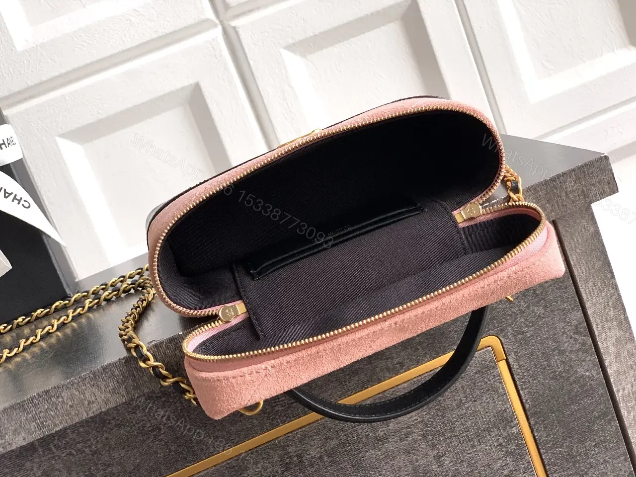 View 8 of Pink & Black Mini Camera Bag: Luxe Compact Chic Carry