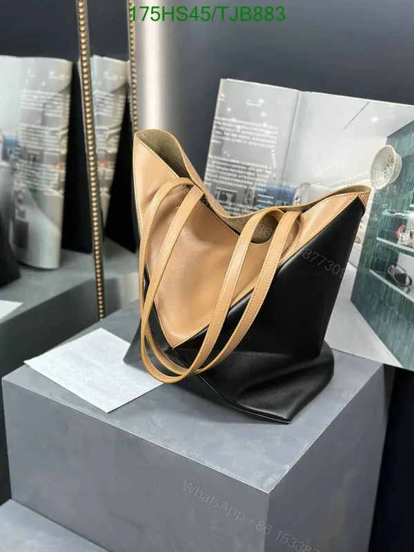 View 22 of Loewe Puzzle Fold Tote in Chocolate/Burgundy Shiny Calfskin DD9633