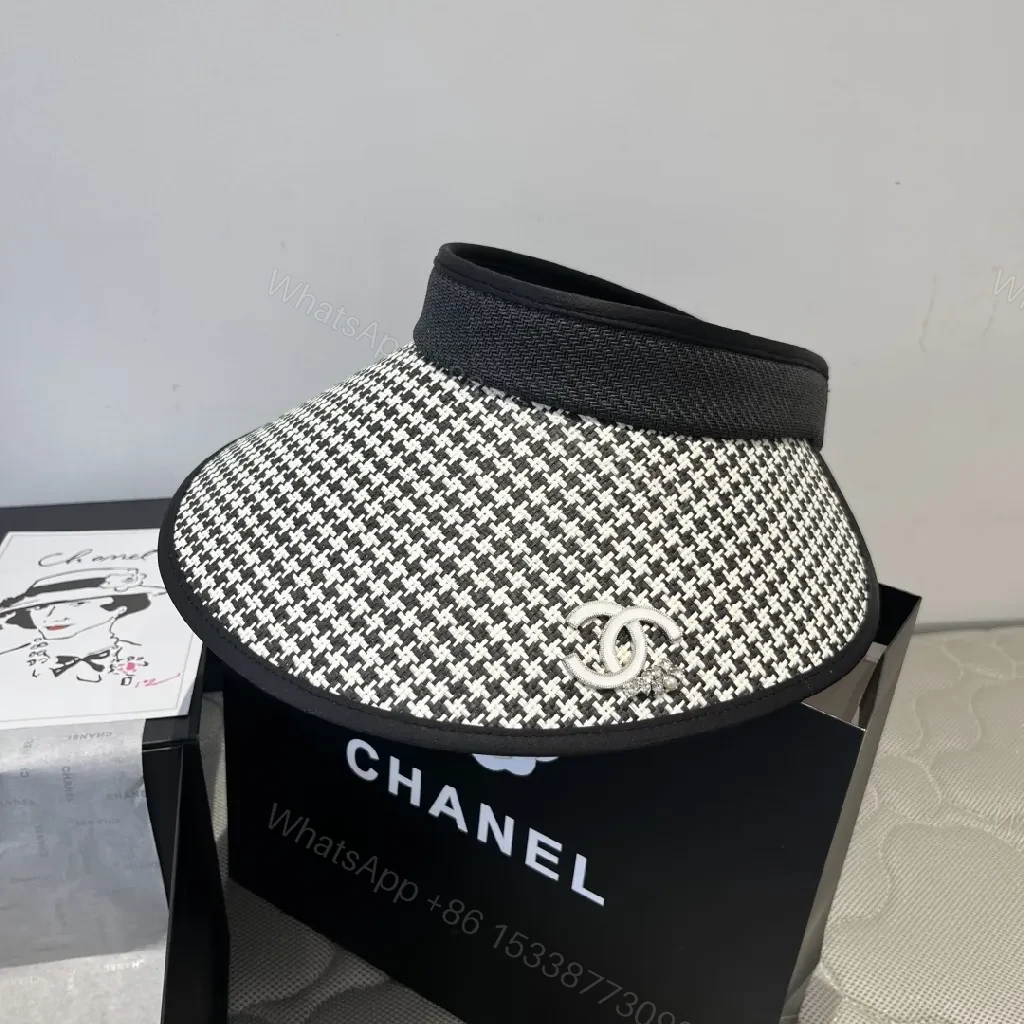 Textured Visor Cap with Interlock Detail - Luxe Accessory — view 1
