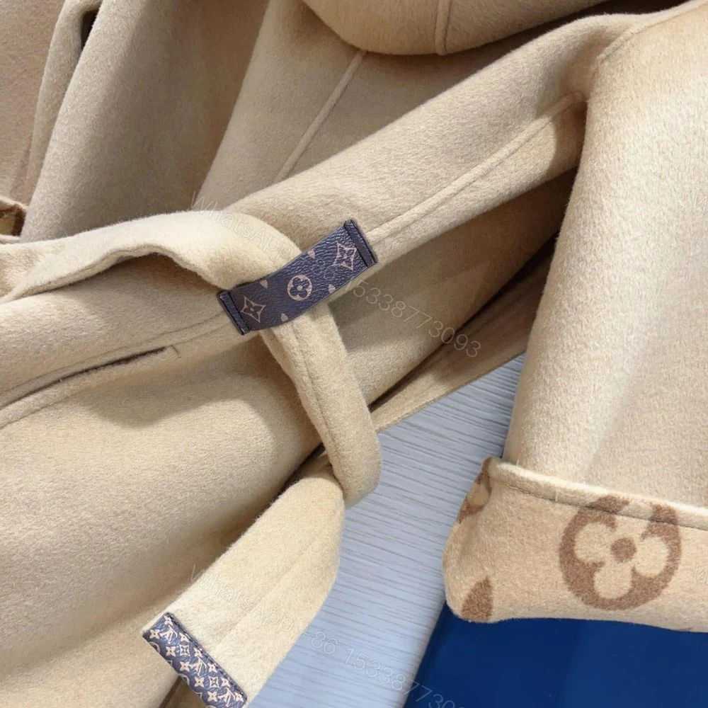 View 6 of Louis Vuitton Signature Hooded Wrap Robe Coat Beige 1AB713