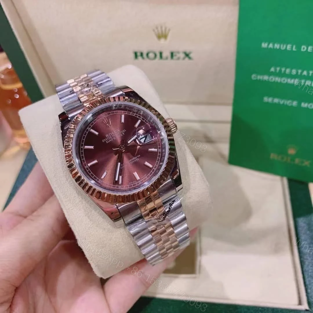 View 2 of Rolex Oyster Perpetual Datejust Dial With Silver And Everose Gold Strap Chocolate 36Mm