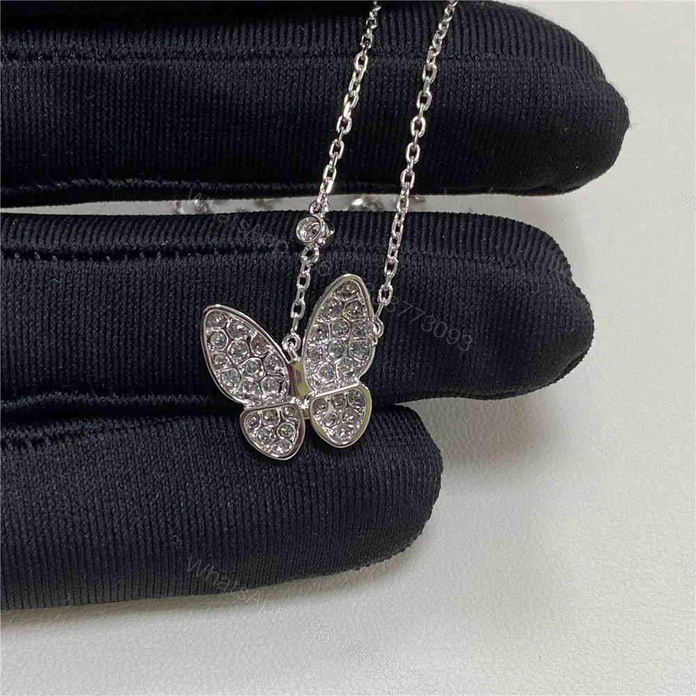 View 5 of Van Cleef 18k gold Diamond Butterfly Necklace VCARO3M400