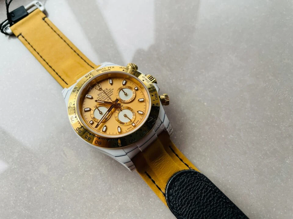 View 4 of DIWF Factory 1:1 Rolex Daytona DIW White Carbon/YG Best Edition Gold Dial A7750