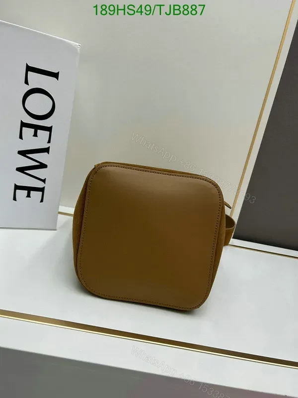 View 15 of Loewe Tobacco Pebble Bucket Bag crafted from Suede Calfskin EA5287
