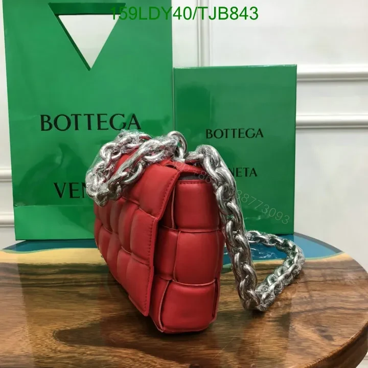 View 13 of Bottega Veneta Red Cross-Body Cassette Bag with Chain and Gold Hardware 6829