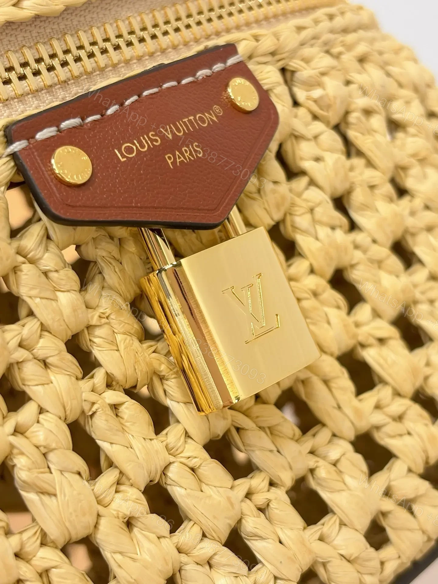 View 5 of Louis Vuitton Vanity Chain Pouch in raffia