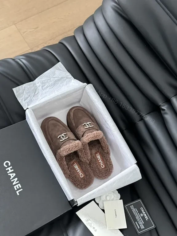View 6 of Warm Taupe Suede Mules + Shearling Comfort + Luxe Designer-Inspired Footwear