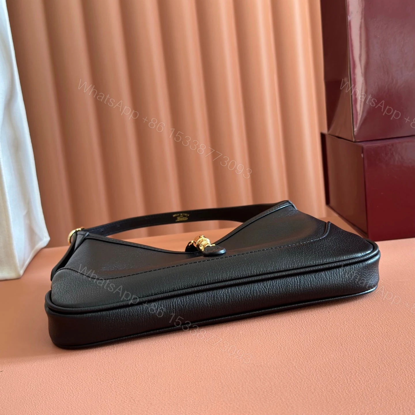 View 3 of GUCCI 26S JACKIE SLIM SHOULDER BAG 27 IN BLACK CALFSKIN