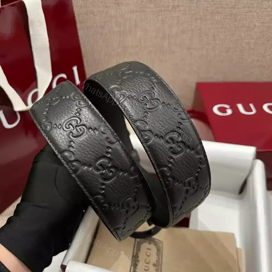 View 9 of GUCCI BELT WITH INTERLOCKING G BUCKLE 4CM – B108
