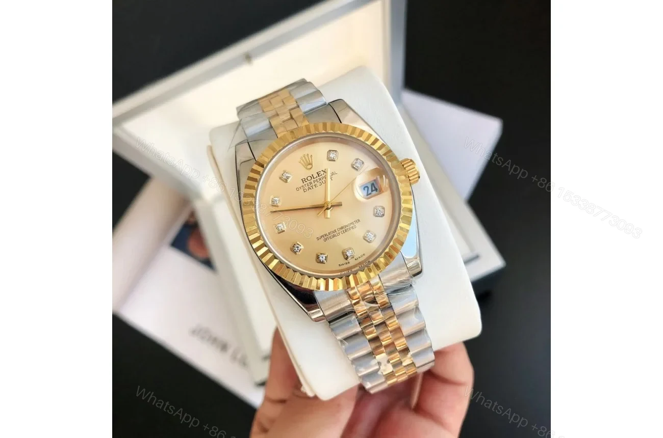 View 2 of Replica Rolex Datejust RG/SS Jub Gold/Dial 36/28 mm