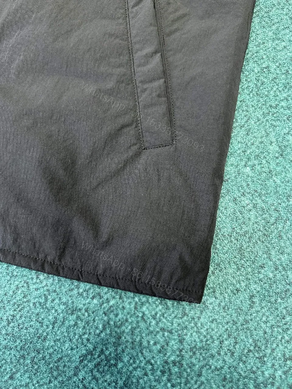 View 2 of Dark Matte Jacket with Signature LV Stitch Pocket - Modern Minimalist Jacket