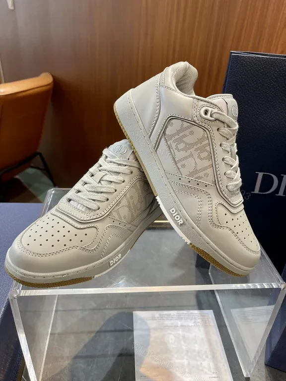 View 3 of Refined Textured High-Top Sneaker with Dior Detailing