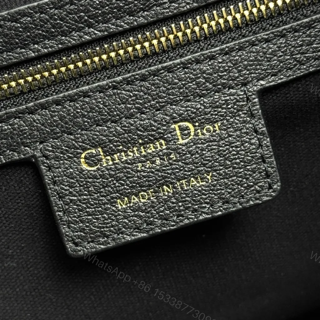 View 4 of Black Leather Shoulder Bag with Gold Charm, Practical Chic