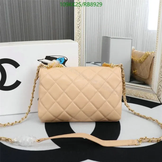 View 13 of Chanel Knockoff Quilted Red Classic Flap Bag RB8929