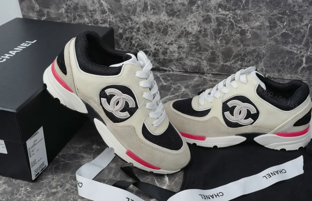 View 6 of Chanel-Inspired Trail Runner: Neutrals, Pink Accents, Luxe Comfort