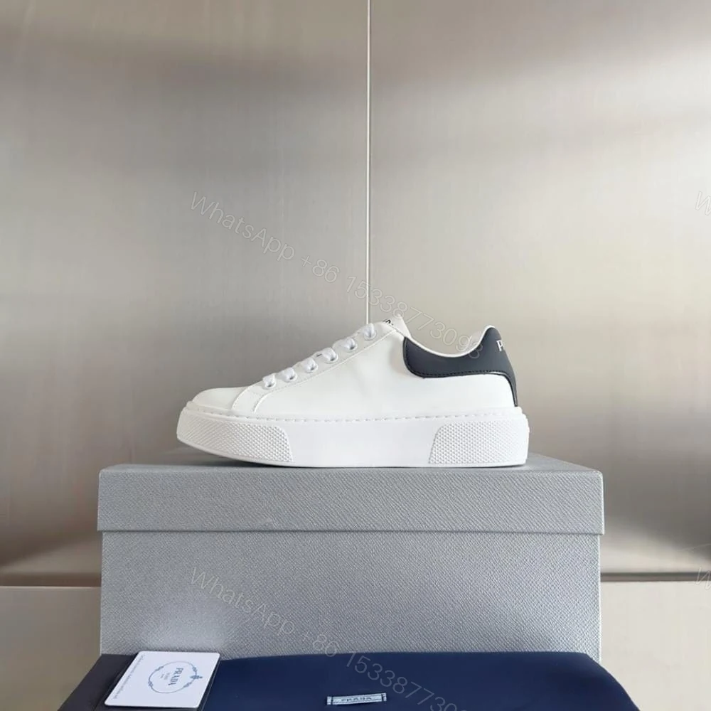 View 8 of PRADA MACRO RE-NYLON AND BRUSHED LEATHER SNEAKERS – PRD065