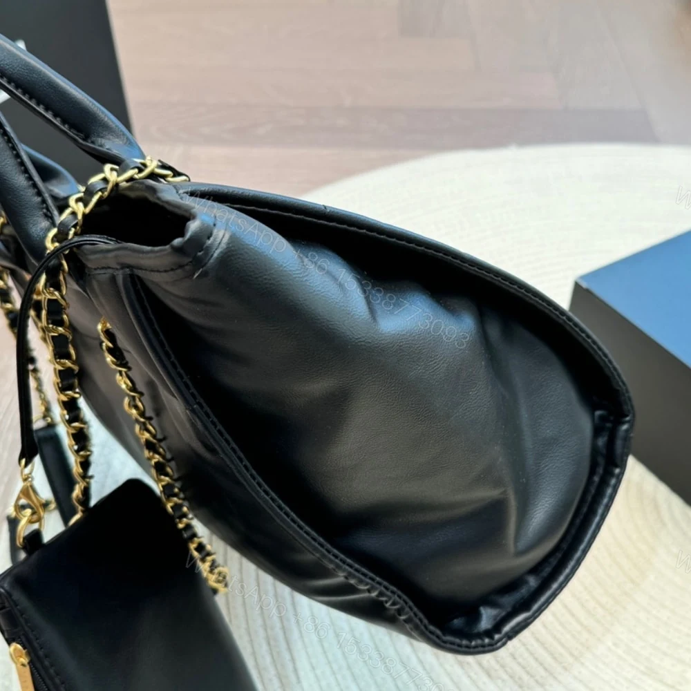 View 5 of Chanel Large Deauville Shopping Bag Black 31Cm
