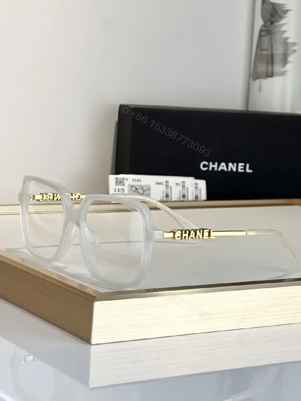 View 2 of Clear Frame Optical Eyewear – Gold Accent, Transparent Acetate, Luxe Style