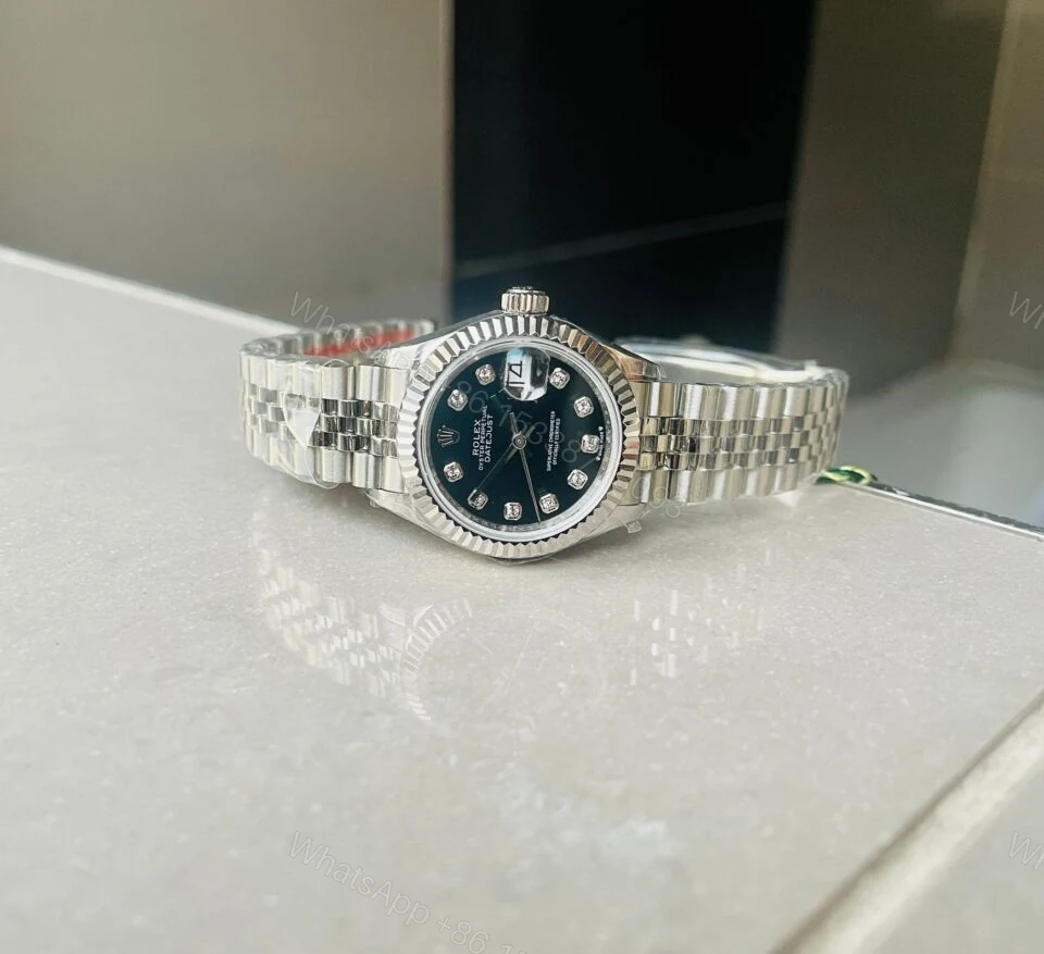 View 5 of Rolex Datejust 28mm 904L SS Black Dial Diamond markers
