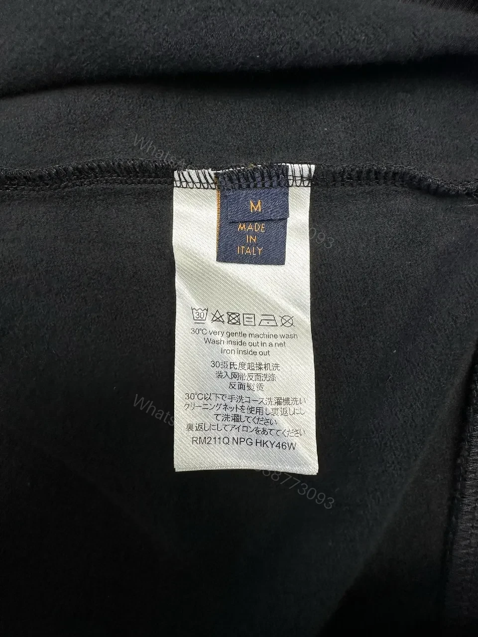 View 8 of Black Cotton Blend Hoodie: Subtle Lux, Handcrafted Logo, Relaxed Fit