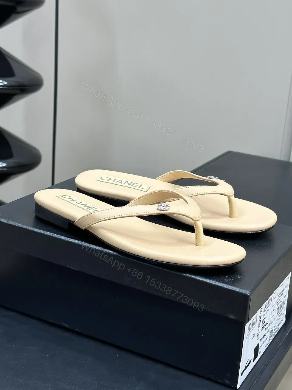 View 4 of Beige Leather Flip-Flops: Subtle Luxury, Everyday Comfort