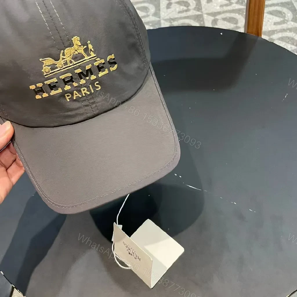 View 5 of Dark Charcoal Cap - Gold Crest Luxury Flat-Brim Cap