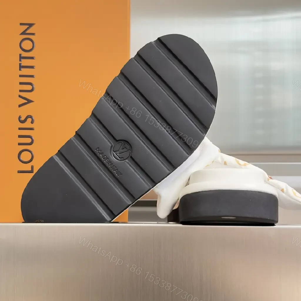 View 2 of White Monogram Slip-Ons: Sculpted Comfort Sandals