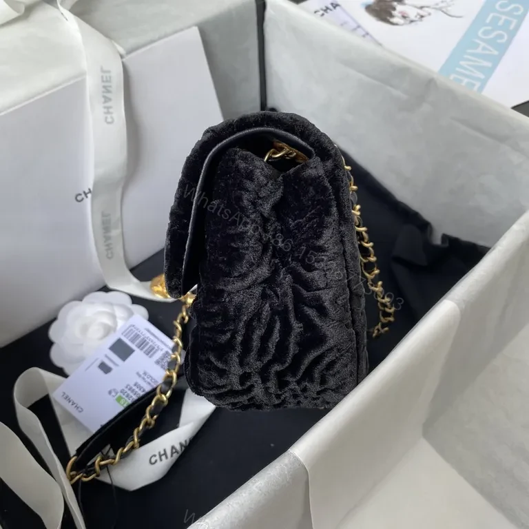 View 9 of Velvet Chanel-Inspired Crossbody Bag: Lux, Textured Verve