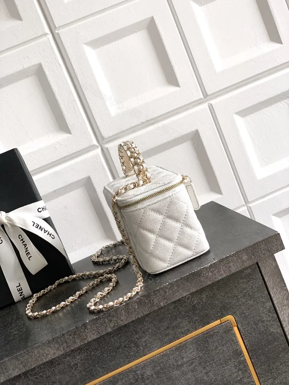 View 2 of Quilted Mini Bag with Gold Chain: Luxe Everyday Carry